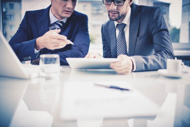 Two men in a business meeting